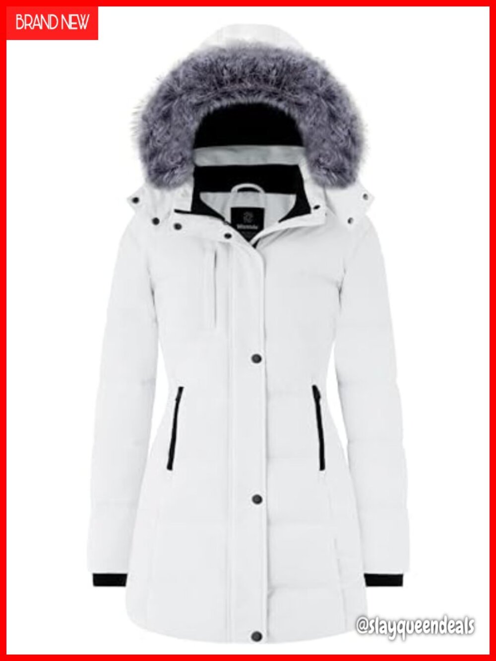 Women's Long Puffer Jacket Warm Winter Coat Parka Recycled Fabric Detachable